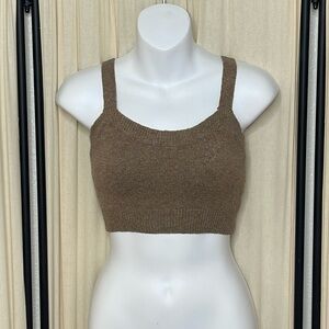 NWOT- TAN SWEATER CROP TOP SIZE XS